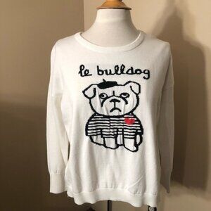 French Connection Winter White Le Bulldog Sweater Sz S NWT